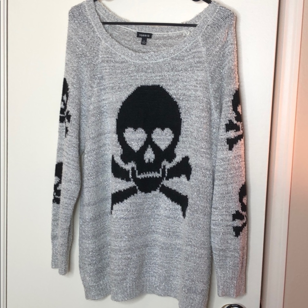 Torrid Lightweight Long Sleeved Skull Sweater Top